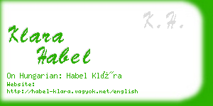 klara habel business card